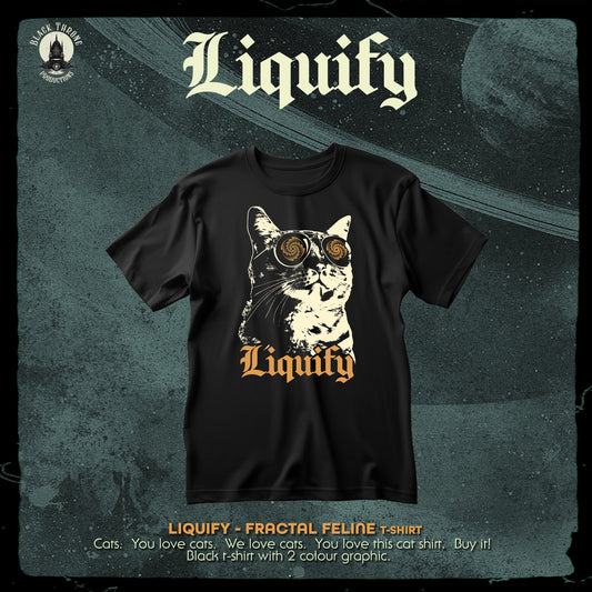 Liquify Cat Graphic Tee — Psychedelic Swirl Cat T-Shirt