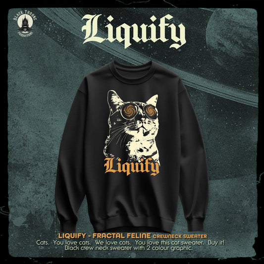 Liquify - Fractal Feline Crewneck